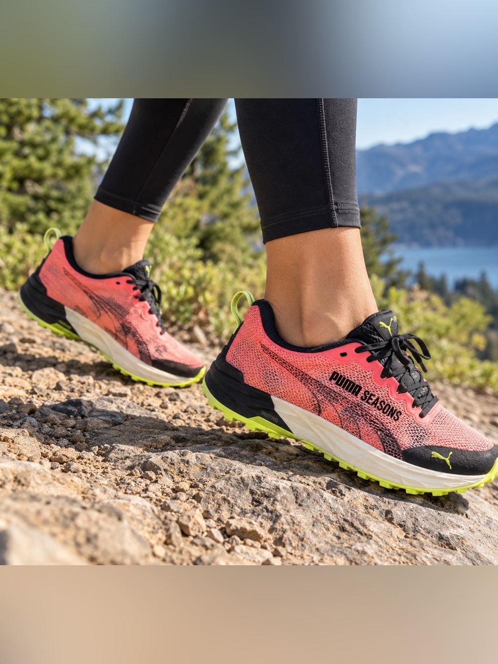 PUMA Fast-Trac Nitro SEASONS Women’s 8 Pink Black Trail Running Shoes